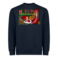 Navy cowboy merry christmas Heavyweight Sweatshirt - CowhideDigitalArt