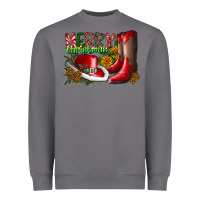 Storm cowboy merry christmas Heavyweight Sweatshirt - CowhideDigitalArt