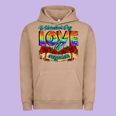 In Valentines Day Love Is Everywhere Urban Hoodie Designed By Adodesignshop