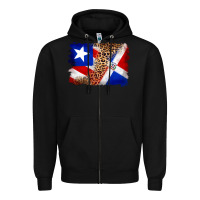 Black puerto rico and dominican republic flag Zipper Hoodie - Artiststas