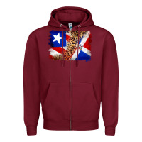 Burgundy puerto rico and dominican republic flag Zipper Hoodie - Artiststas