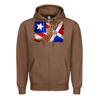 Chestnut puerto rico and dominican republic flag Zipper Hoodie - Artiststas
