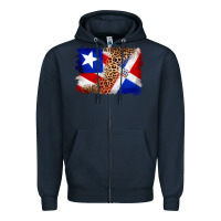 Navy puerto rico and dominican republic flag Zipper Hoodie - Artiststas