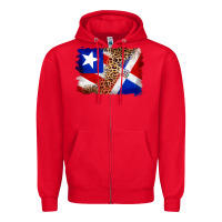 Red puerto rico and dominican republic flag Zipper Hoodie - Artiststas
