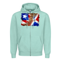 Seafoam puerto rico and dominican republic flag Zipper Hoodie - Artiststas