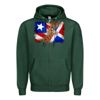 Puerto Rico And Dominican Republic Flag Zipper Hoodie | Teevron