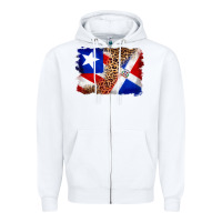 White puerto rico and dominican republic flag Zipper Hoodie - Artiststas
