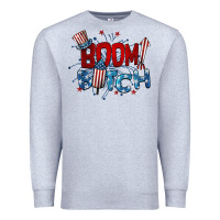 Heather Grey boom bitch 4th of july Premium Sweatshirt - BarkalooDesign