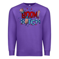 Purple boom bitch 4th of july Premium Sweatshirt - BarkalooDesign