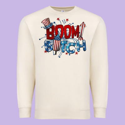 Boom Bitch 4th Of July Premium Sweatshirt Designed By Barkaloodesign