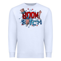 White boom bitch 4th of july Premium Sweatshirt - BarkalooDesign