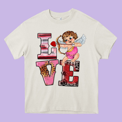 Valentine's Day Cupid Love Heavy Core Tee Designed By Ranaportraitstore