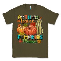 Army Green Autumn leaves pumpkins please Classic Tee - NancyCooperArtShop