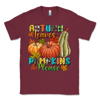 Burgundy Autumn leaves pumpkins please Classic Tee - NancyCooperArtShop