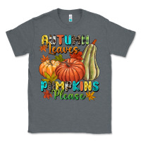 Charcoal Heather Autumn leaves pumpkins please Classic Tee - NancyCooperArtShop