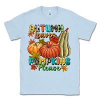 Dusty Blue Autumn leaves pumpkins please Classic Tee - NancyCooperArtShop