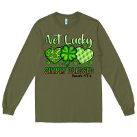 Army Green St. Patrick's Not lucky simply blessed Long Sleeve Tee - OliviaCreatesArt