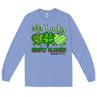 Colony Blue St. Patrick's Not lucky simply blessed Long Sleeve Tee - OliviaCreatesArt