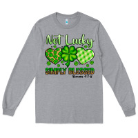 Heather Grey St. Patrick's Not lucky simply blessed Long Sleeve Tee - OliviaCreatesArt