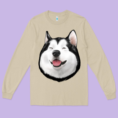 Husky Long Sleeve Tee Designed By Jasminsmagicworld