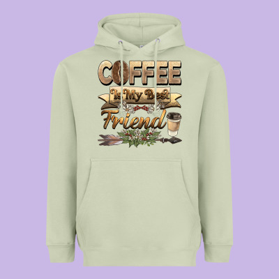 Coffee Is My Best Friend Heavyweight Hoodie Designed By Barkaloodesign