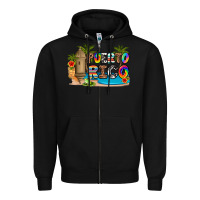Black puerto rico Zipper Hoodie - Artiststas