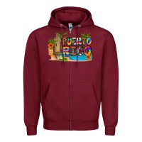 Burgundy puerto rico Zipper Hoodie - Artiststas