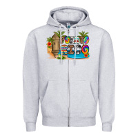Heather Grey puerto rico Zipper Hoodie - Artiststas