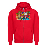 Red puerto rico Zipper Hoodie - Artiststas