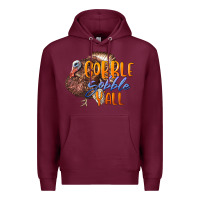 Burgundy Fall Gobble Gobble Y'all Premium Hoodie - LillyAllenDesigns