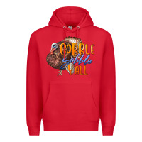 Red Fall Gobble Gobble Y'all Premium Hoodie - LillyAllenDesigns