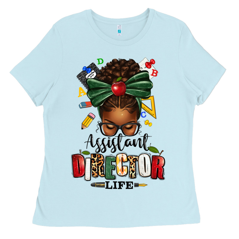 Assistant Director Life Afro Messy Bun Ladies Tee by texasbilliewilder | Teevron