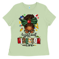 Matcha assistant director life afro messy bun Ladies Tee - texasbilliewilder