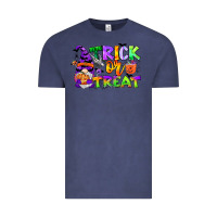 Vintage Denim trick or treat gnome Vintage Tee - CowGirlArtShop