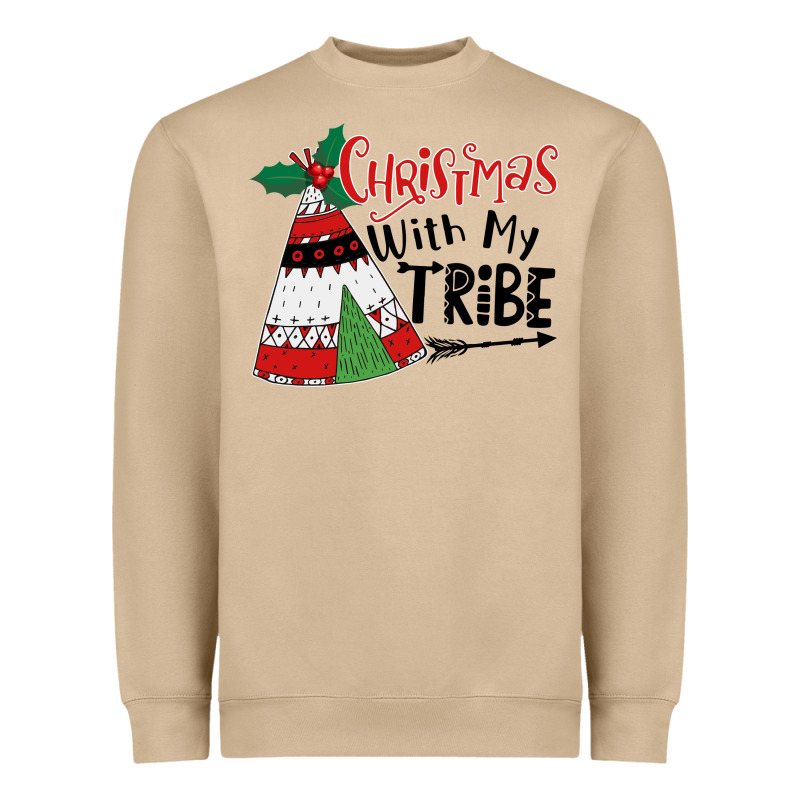 Christmas With My Tribe Boho Heavyweight Sweatshirt by CowhideDigitalArt | Teevron