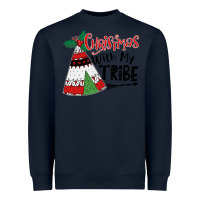 Navy Christmas with my tribe boho Heavyweight Sweatshirt - CowhideDigitalArt