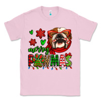 Bubblegum Pink merry pawmas christmas bulldog Classic Tee - Jasminsmagicworld