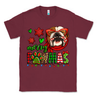 Burgundy merry pawmas christmas bulldog Classic Tee - Jasminsmagicworld
