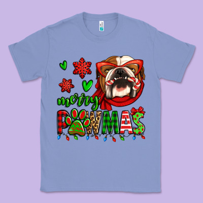 Merry Pawmas Christmas Bulldog Classic Tee Designed By Jasminsmagicworld