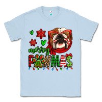 Dusty Blue merry pawmas christmas bulldog Classic Tee - Jasminsmagicworld