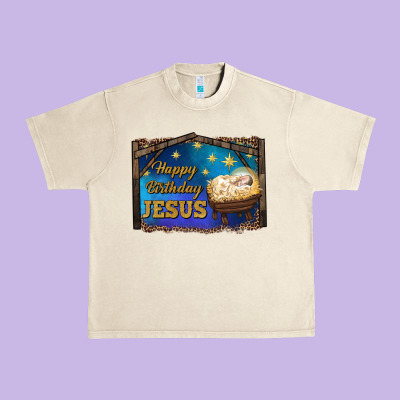 Happy Birthday Jesus Urban Heavy Tee Designed By Ranaportraitstore