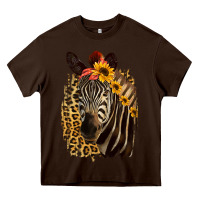 Chocolate Brown Zebra With Sunflowers Heavy Core Tee - Bettercallsaul