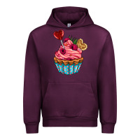 Mauve Wine valentines day cupcake Urban Hoodie - AdoDesignShop