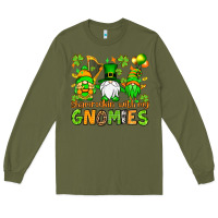 Army Green St. Patrick's Day shamrockin' with my gnomies Long Sleeve Tee - OliviaCreatesArt