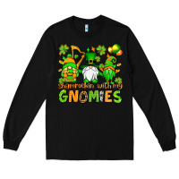 Black St. Patrick's Day shamrockin' with my gnomies Long Sleeve Tee - OliviaCreatesArt