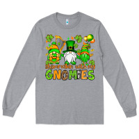 Heather Grey St. Patrick's Day shamrockin' with my gnomies Long Sleeve Tee - OliviaCreatesArt