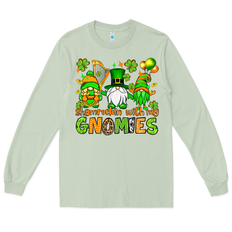 St. Patrick's Day Shamrockin' With My Gnomies Long Sleeve Tee by OliviaCreatesArt | Teevron