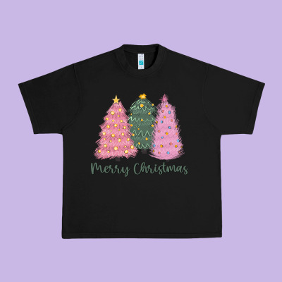 Merry Christmas Trees Urban Heavy Tee Designed By Cowgirlartshop