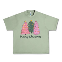 Oil Green merry christmas trees Urban Heavy Tee - CowGirlArtShop