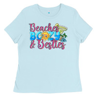 Baby Blue Beaches boozy besties Summer Ladies Tee - NancyCooperArtShop